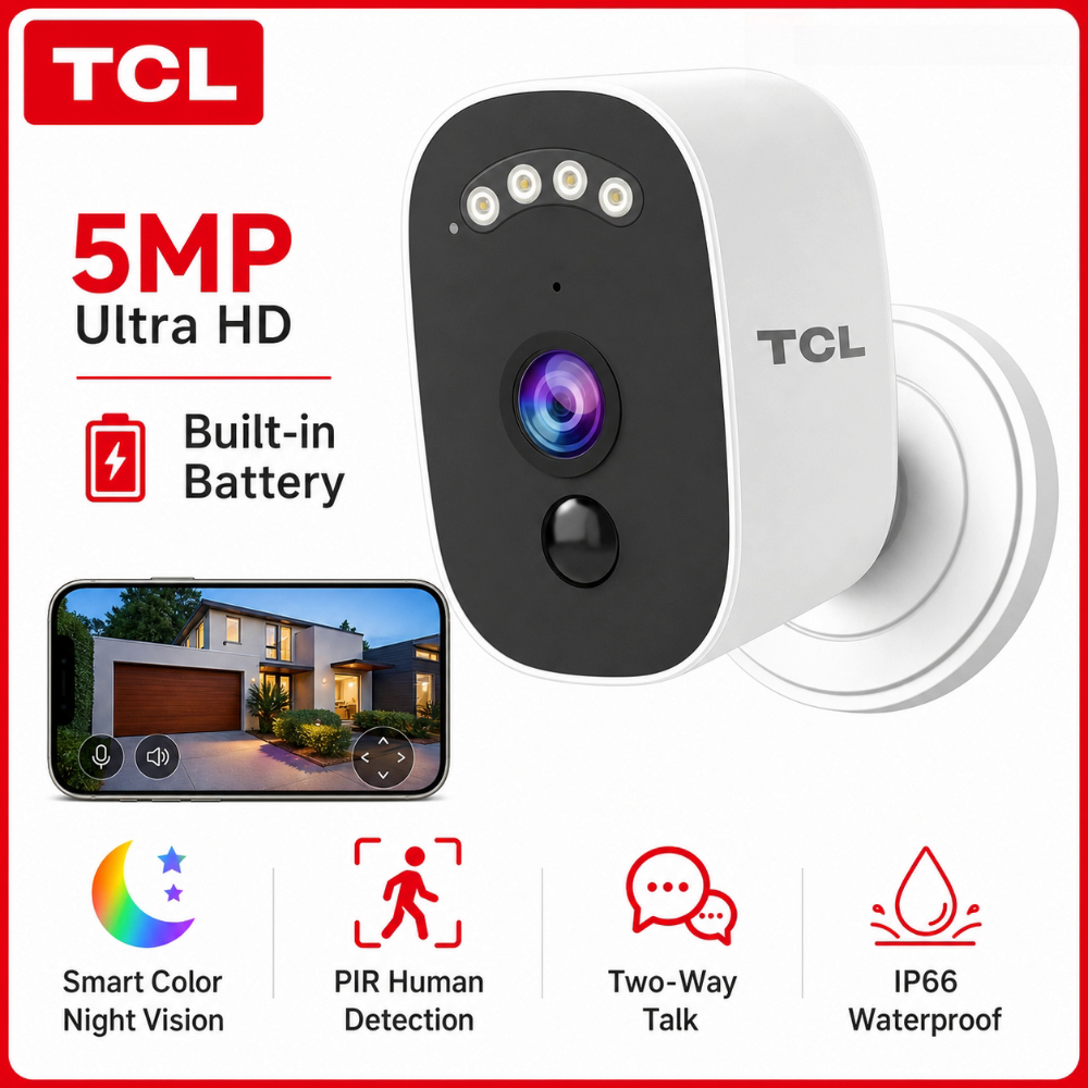 Smart Home Battery Camera Ezviz - TCL 5MP Outdoor Bullet Camera Waterproof