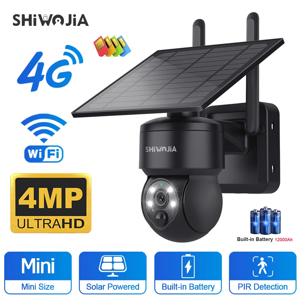 Smart Home Energy - SHIWOJIA WIFI Wireless PTZ Solar Camera