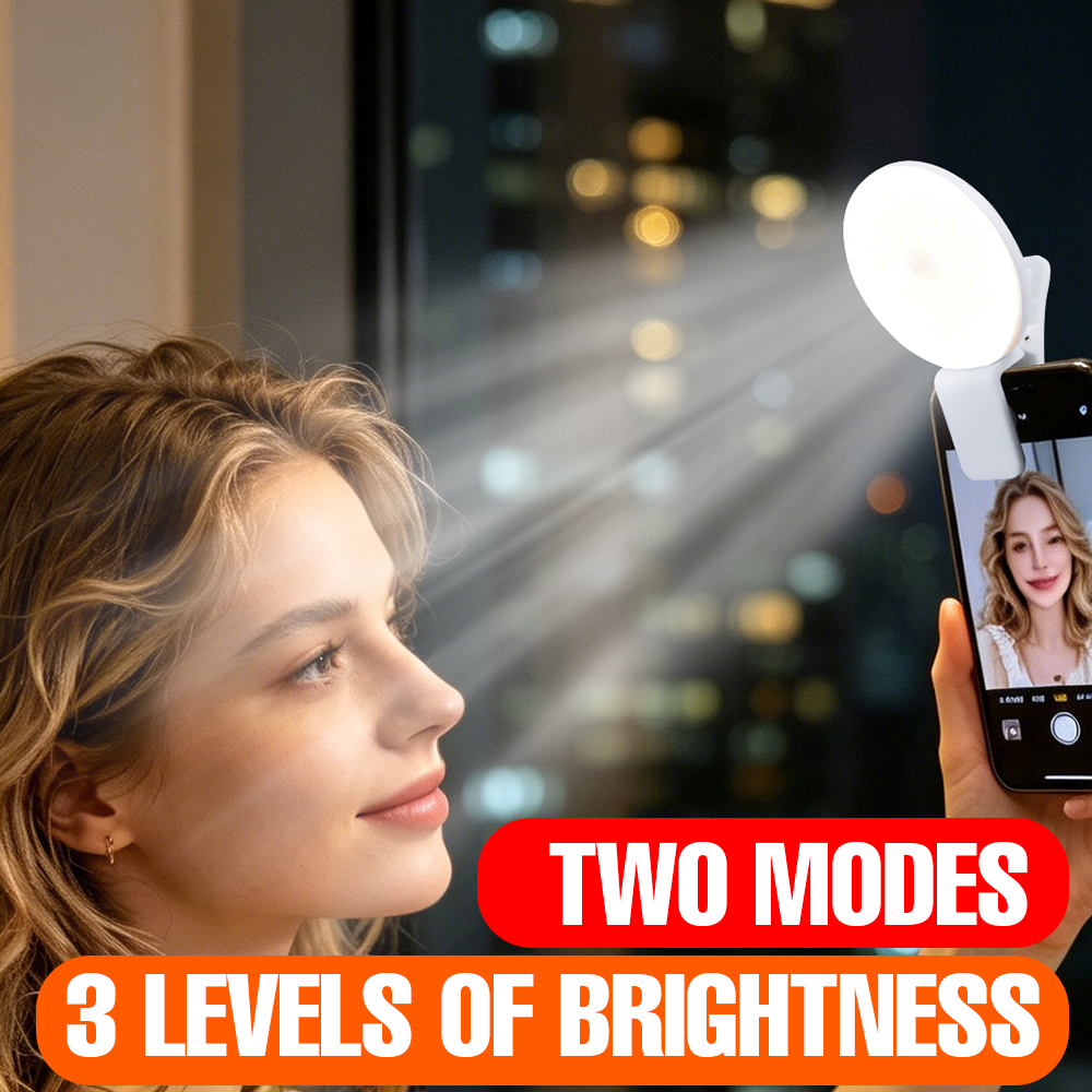 Smart Home Energy - Portable Clip‑on Selfie Fill Light 3Brightness