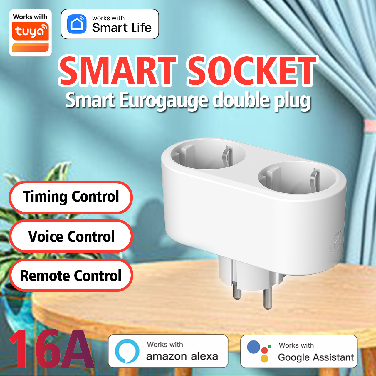 Smart Home Energy - XFOX Tuya 4PCS Wi-Fi Dual-Plug European