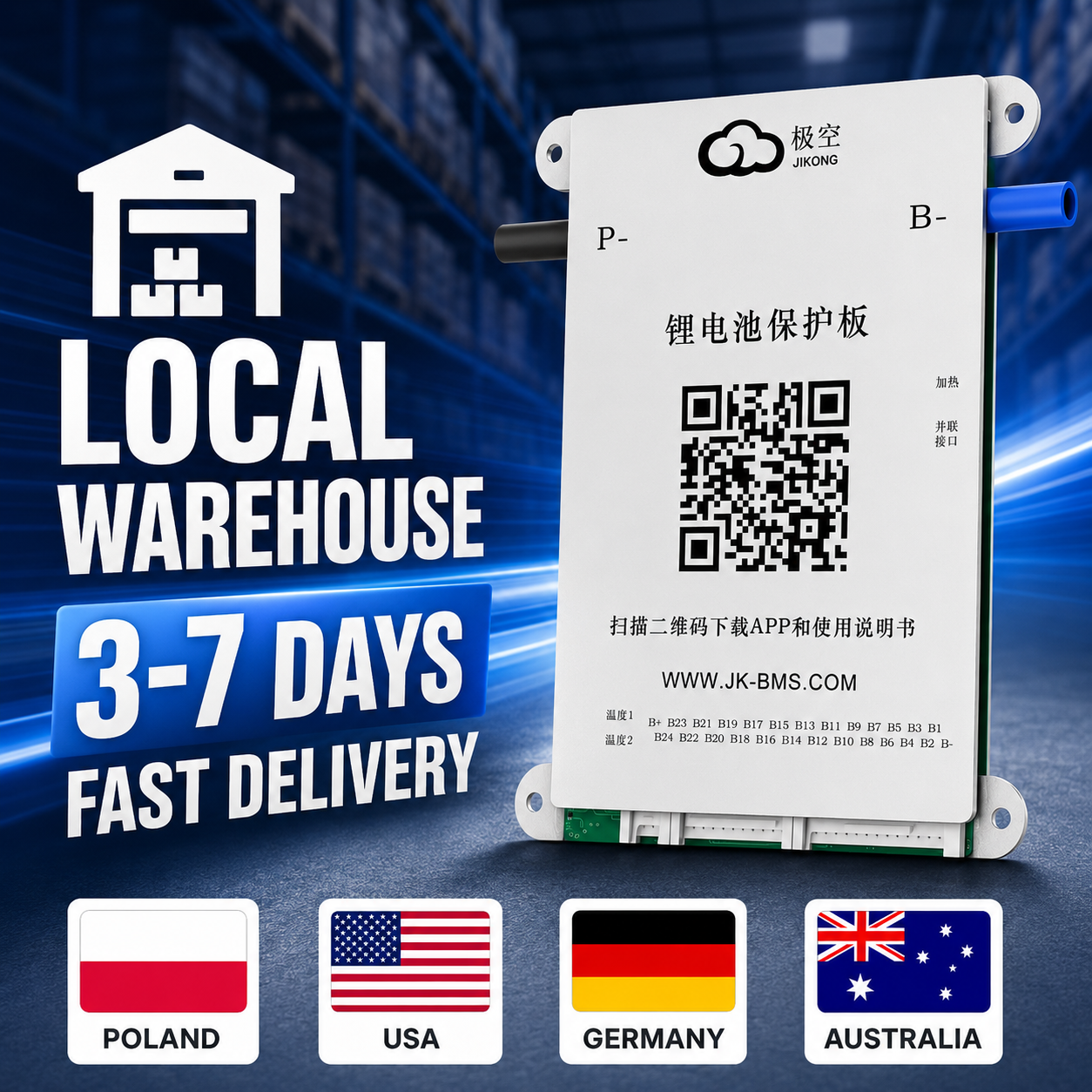 Smart Home Energy - JIKONG JK-B2A24S30P 300A Active Balance 2A