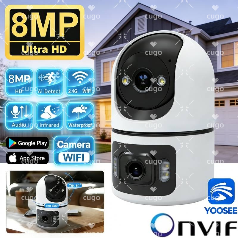 Smart Home Battery Camera Ezviz - 8MP WiFi IP Camera Dual Lens