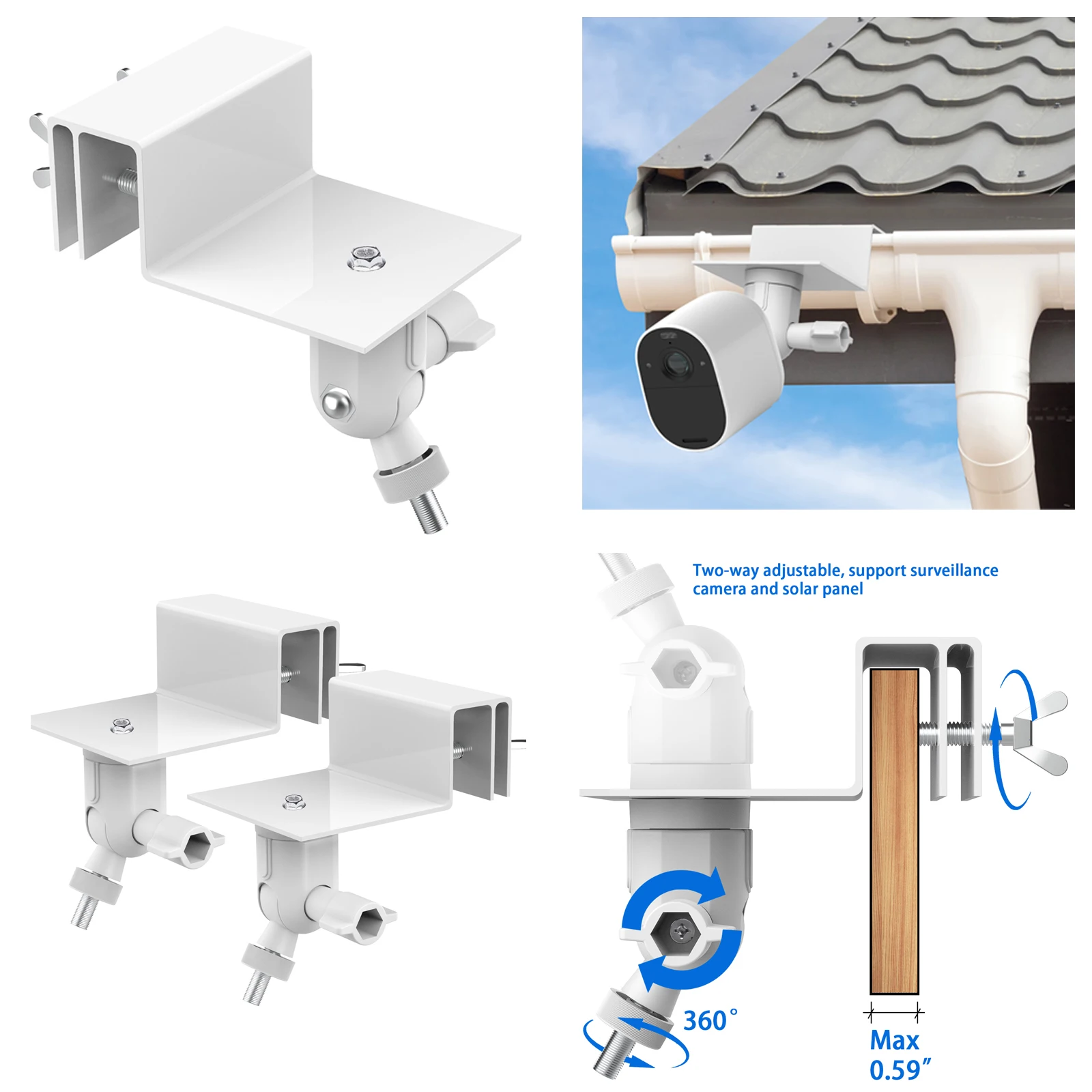 Video Doorbell - Weatherproof Gutter Mount for Ring Video