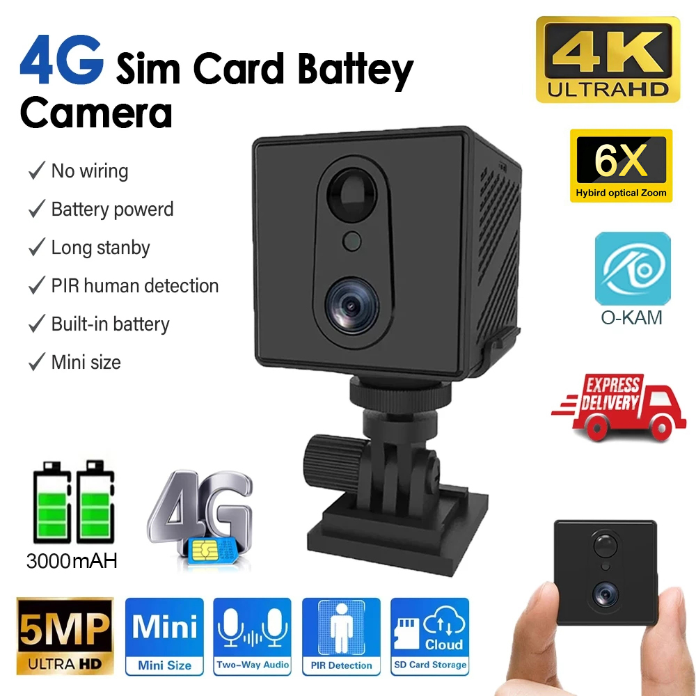 Smart Home Battery Camera Ezviz - Mini 4G Security Camera SIM Card