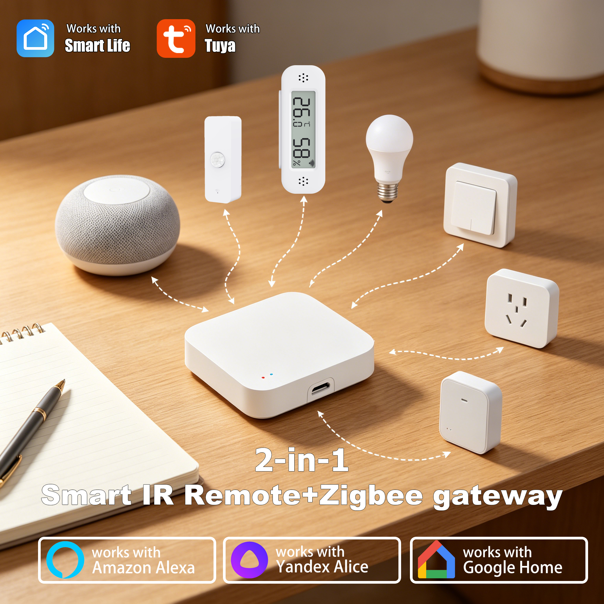 Smart Home Bridge - Tuya Zigbee 3.0 Gateway IR Remote