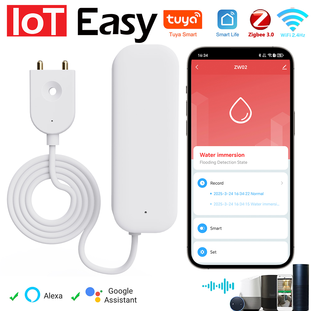 Smart Home Iot - Tuya WiFi ZigBee Water Sensor Leakage