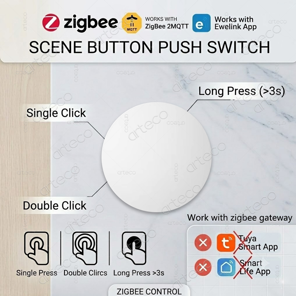 Smart Home Bridge - Zigbee Button Scene Switch Wireless Remote