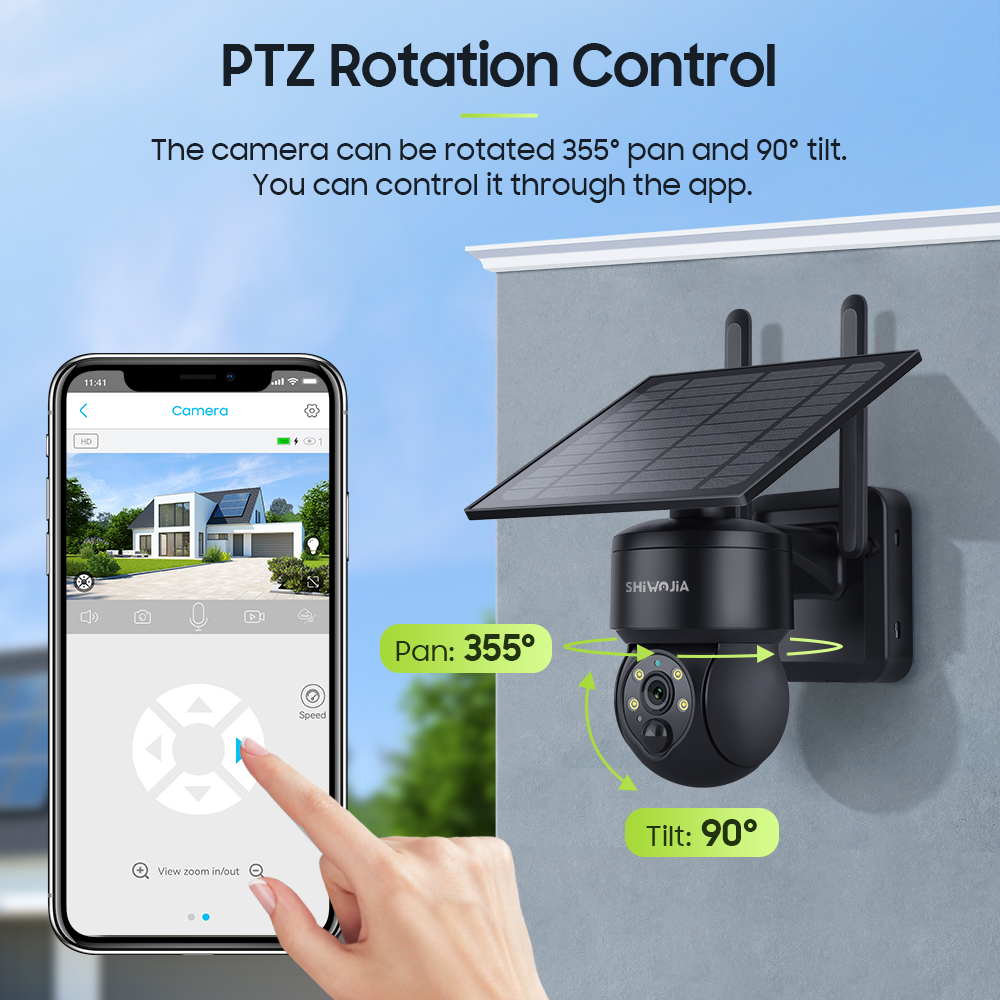 SHIWOJIA WIFI Wireless PTZ Sol - Smart Home Energy 评论和价格