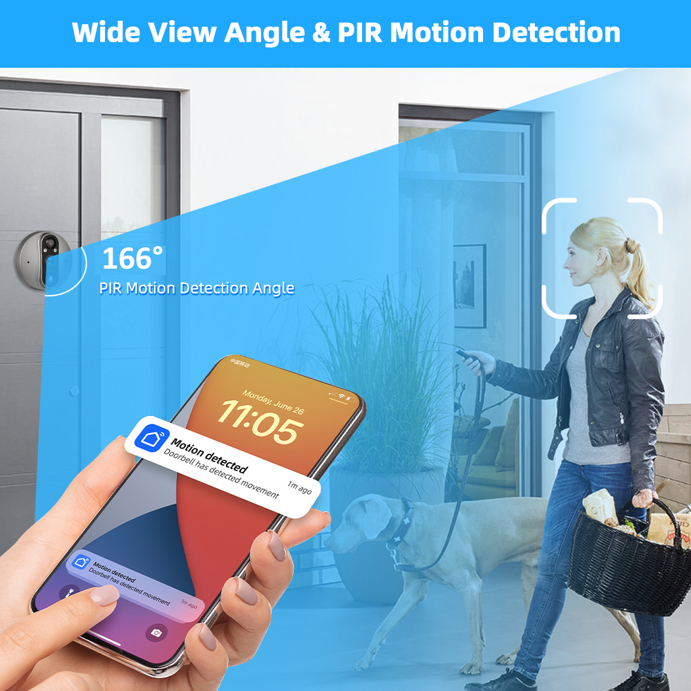 3MP WiFi Smart Tuya Peephole 5 - Smart Home Cctv 评论和价格