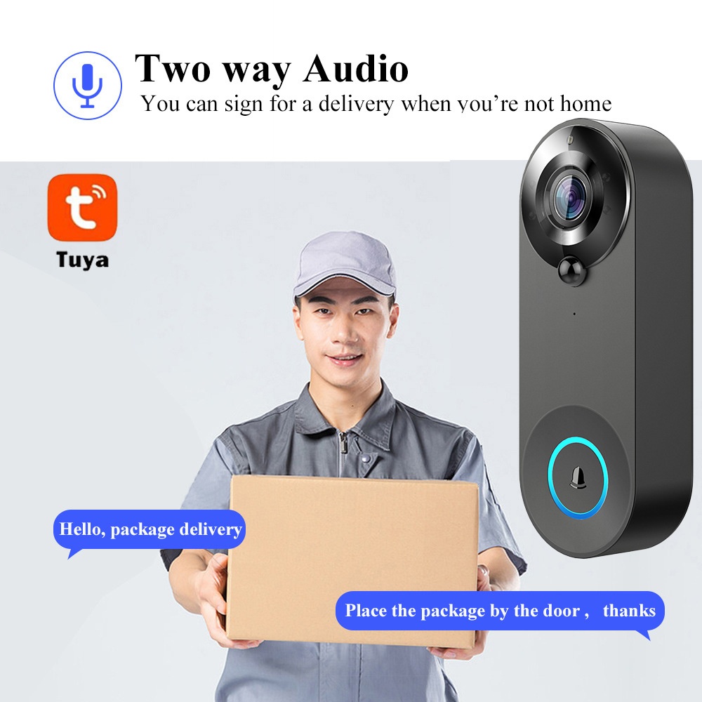 Tuya 1080P Wireless WIFI Doorb - Smart Home Cctv 评论和价格