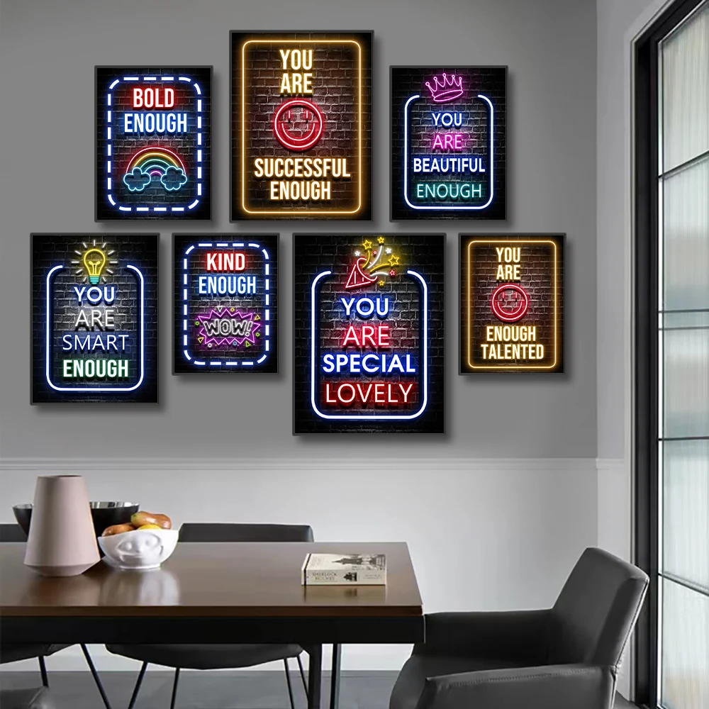 Neon Motivation Quotes Posters - Smart Home Quotes 评论和价格