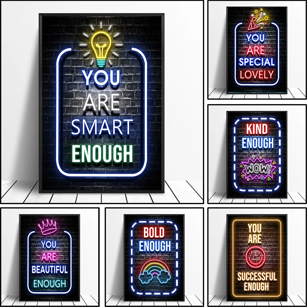 Neon Motivation Quotes Posters - Smart Home Quotes 评论和价格