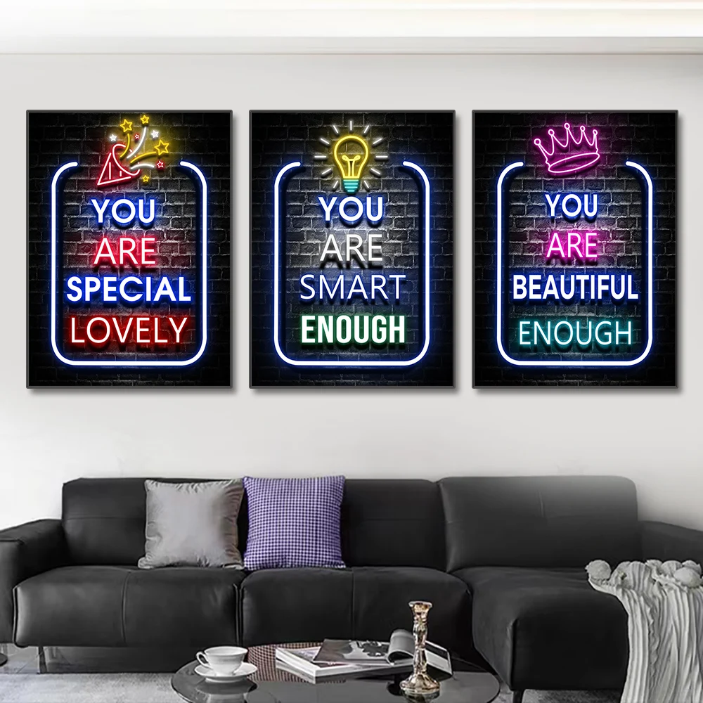 Neon Motivation Quotes Posters - Smart Home Quotes 评论和价格