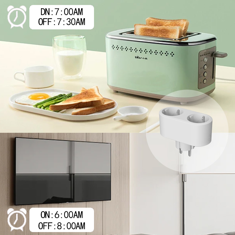 XFOX Tuya 4PCS Wi-Fi Dual-Plug - Smart Home Energy 评论和价格