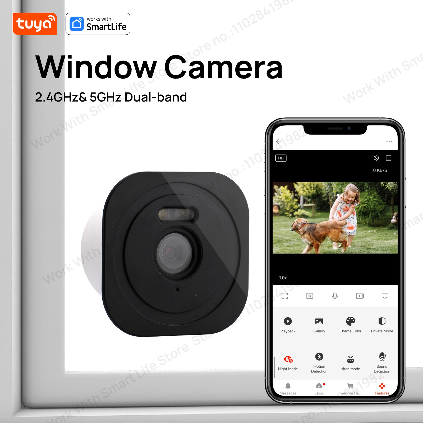3MP 2K Tuya Window Camera,2.4G - Smart Home Battery Camera Ezviz 评论和价格