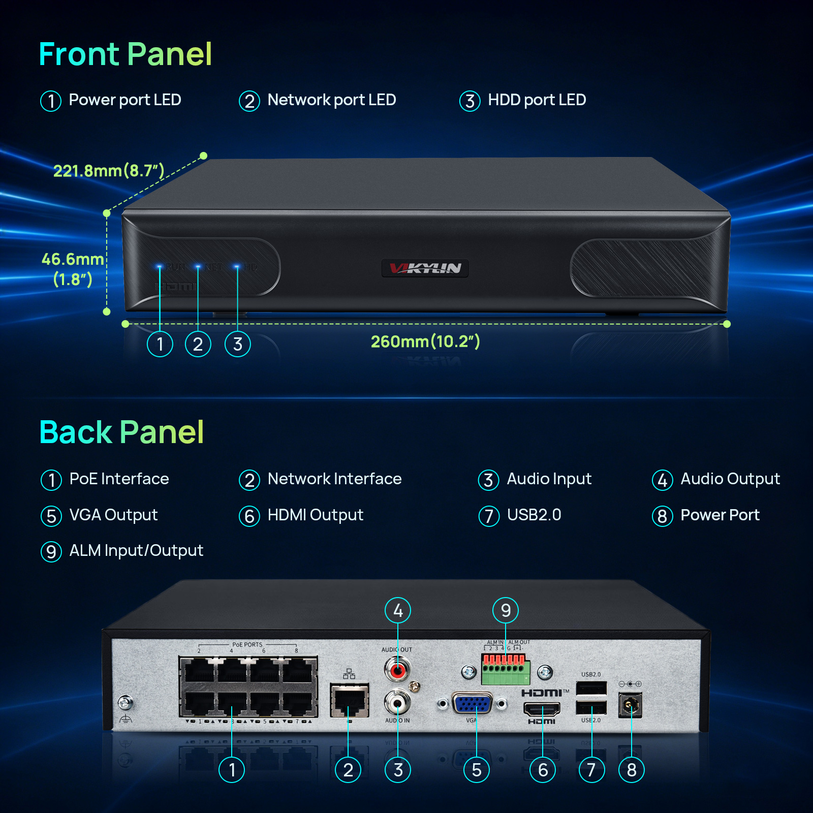 Vikylin 4K NVR UP to 12MP 8CH  - Smart Home Cctv 评论和价格
