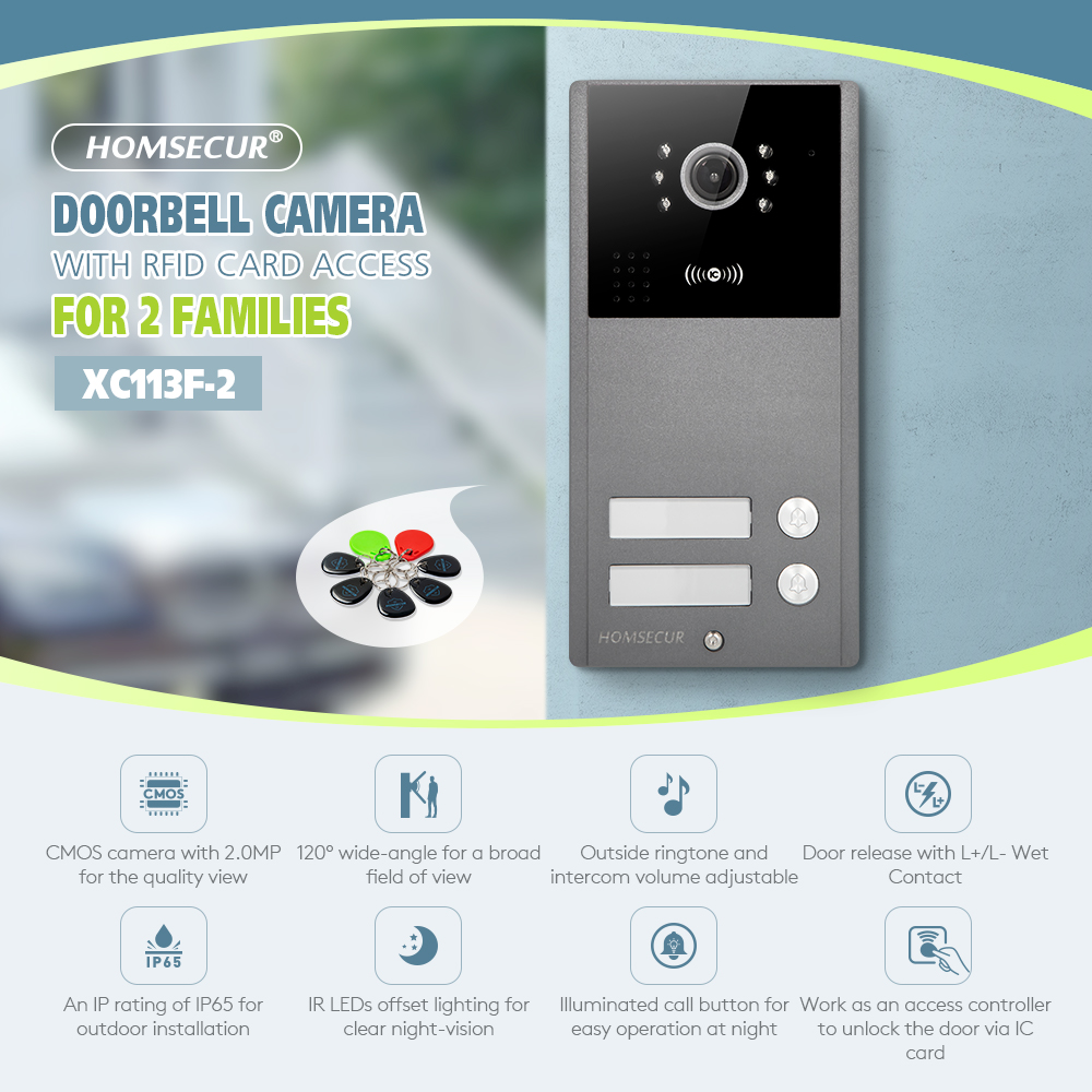 4 Wire XC113F-2 HD Outdoor Doo - Video Doorbell 评论和价格
