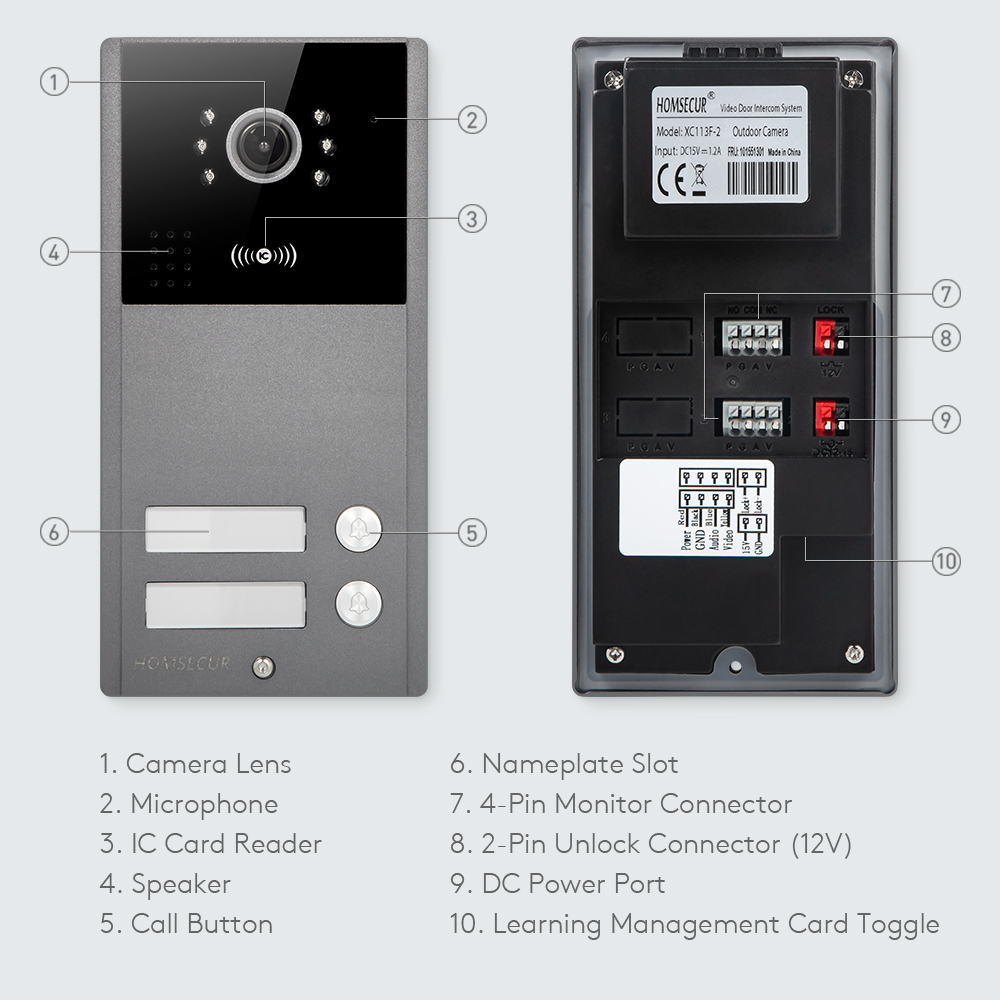 4 Wire XC113F-2 HD Outdoor Doo - Video Doorbell 评论和价格
