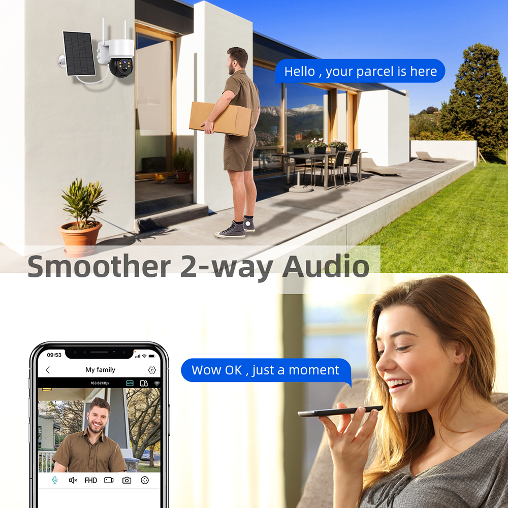 WIFI Solar Camera 2MP PIR Huma - Smart Home Cctv 评论和价格
