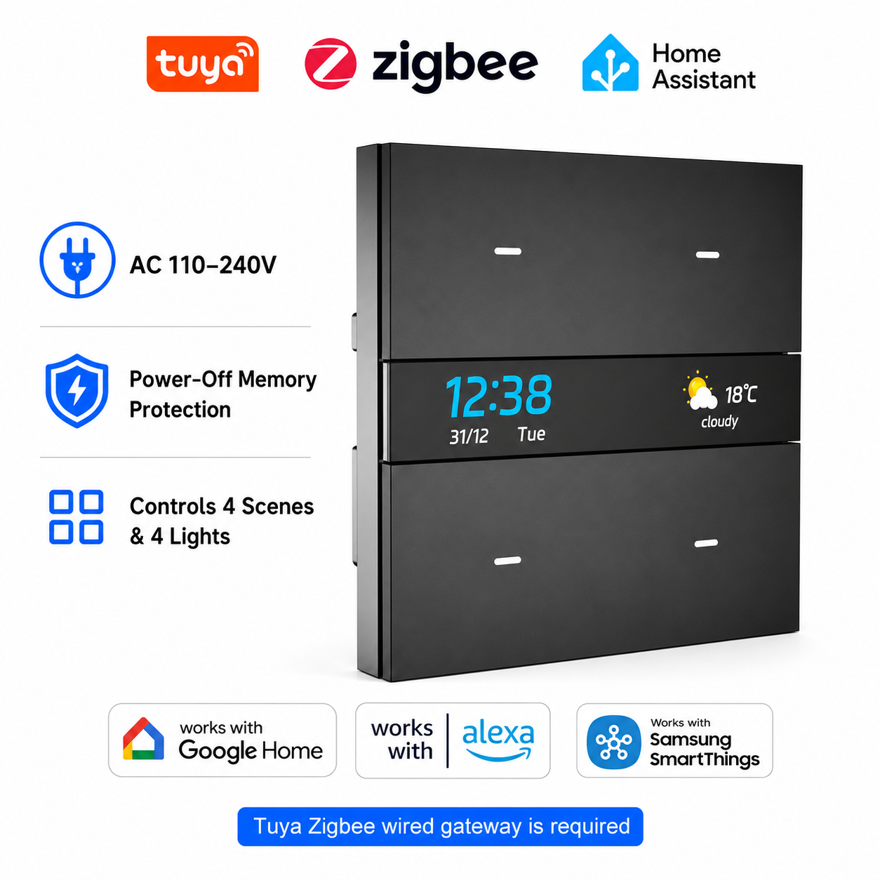 M8 Pro Zigbee Smart Switch Pan - Smart Home Technology 评论和价格