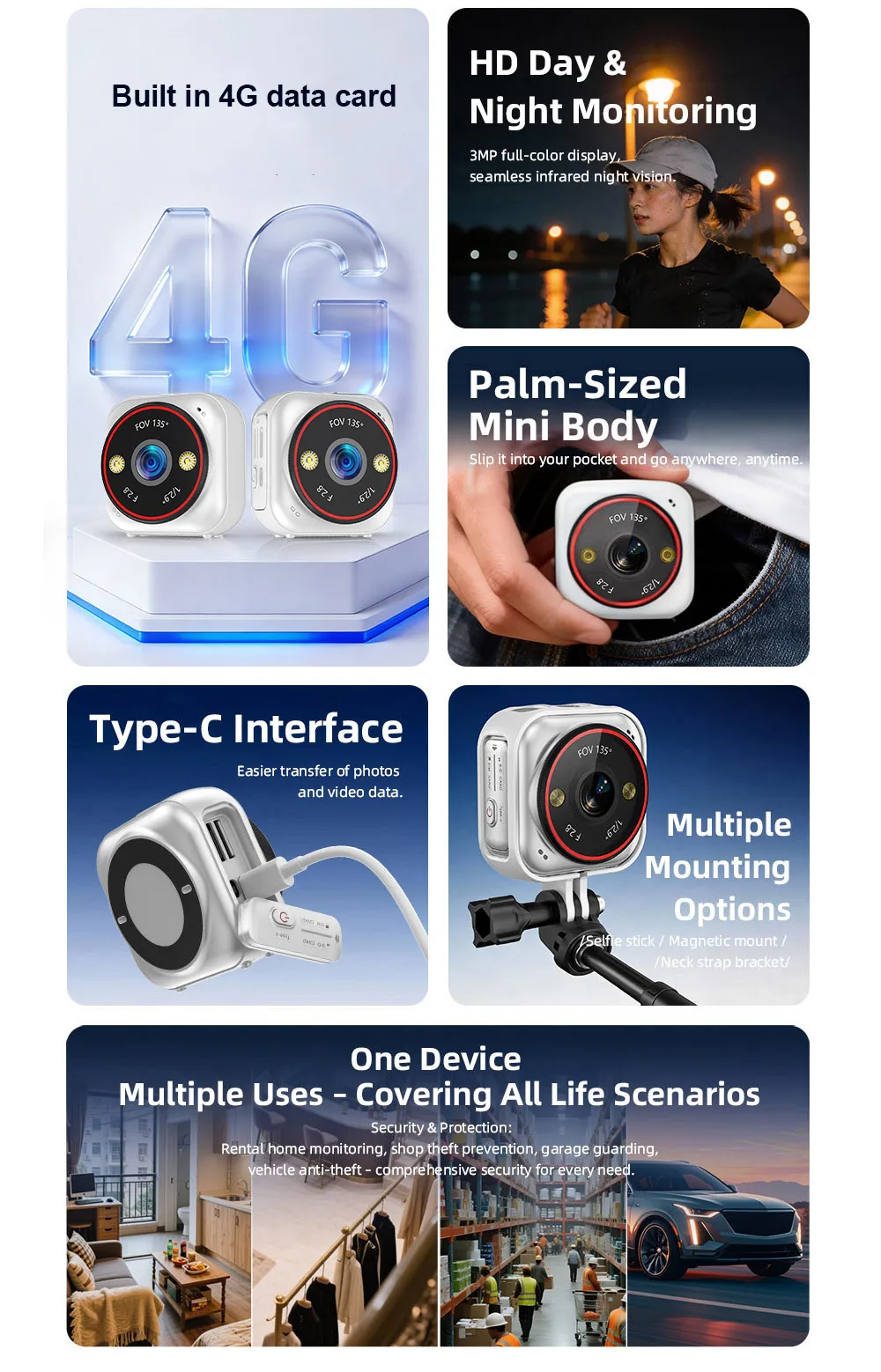 LS VISION 4G SIM Pocket Camera - Smart Home Battery Camera Ezviz 评论和价格
